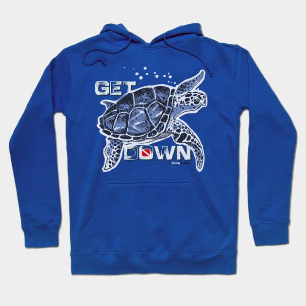 Turtle Dive: Get Down Hoodie by Dustin Resch